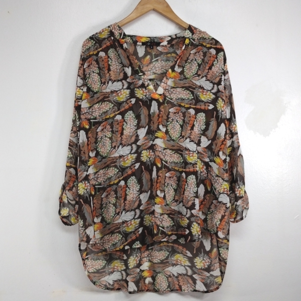 Sheer Boho Oversized Tunic Pop Over